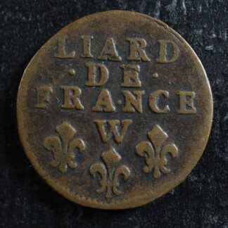 Liard de France au buste nu 1715W Lille KM#407 Copper Louis XIV