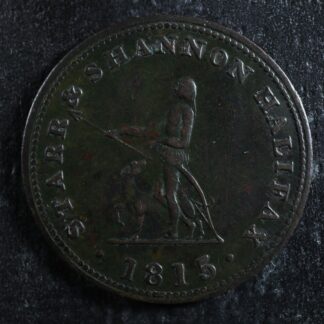 NS-11A1 Halfpenny token 1815 Canada Nova Scotia Halifax Ship Breton 884