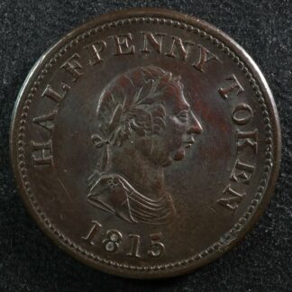 NS-14A5 Halfpenny Token 1815 Nova Scotia Canada Halifax ship Breton 891