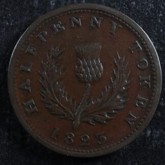 NS-1A3 Halfpenny token 1823 Nova Scotia Canada Thistle Breton 867