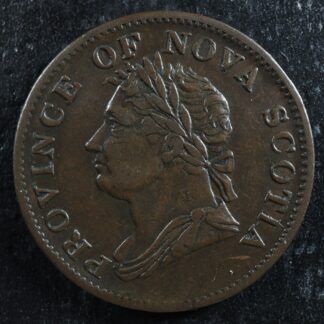 NS-1D3 Halfpenny token 1832 Nova Scotia Canada Thistle Breton 871