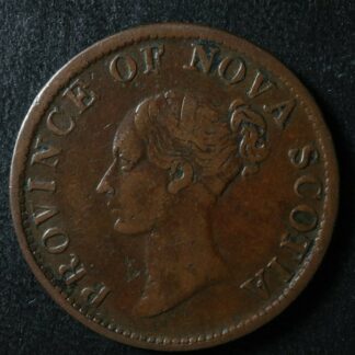 NS-1E2 Halfpenny token 1840 Medium 0 Nova Scotia Canada Thistle Breton 874