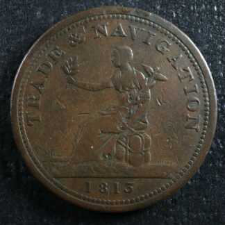 NS-20A1 One penny 1813 token Canada Nova Scotia Copper Breton 962
