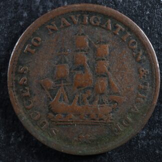 NS-23A4 Halfpenny token 1815 Nova Scotia Canada ship Breton 888