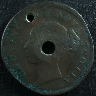NS-2C2 One Penny token 1840 Canada Nova Scotia Thistle 5 fringes Breton 873