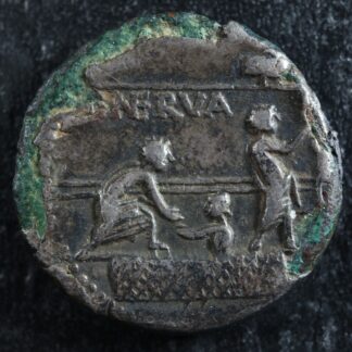 P. Licinius Nerva Fourrée Denarius -113/-112 Rome Roma Voting scene