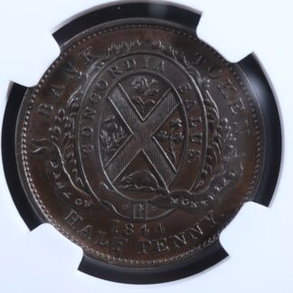 PC-1B1-NGC-MS-63-Halfpenny-1844-token-Province-of-du-Canada-Montreal-Breton-527-277114525935-2