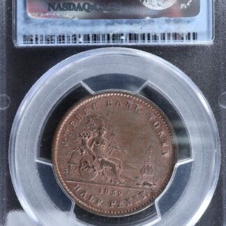 PC-3-PCGS-MS-64-RB-Halfpenny-token-Un-sou-1852-Canada-Quebec-Bank-Breton-529-277020163105-2