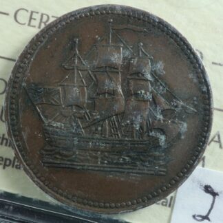 PE-10-31 ICCS VF-30 Ships Colonies & Commerce token PEI Canada Breton 997