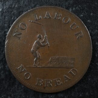 UC-4A3 Halfpenny token Upper Canada No labour No bread Breton 1010