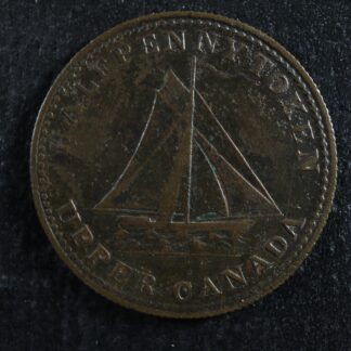UC-9A1 Halfpenny token 1820 Upper Canada Ontario ship Breton 727