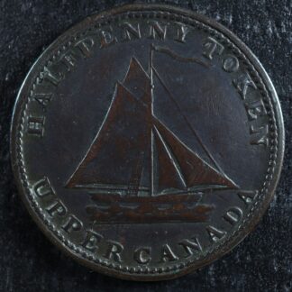UC-9A6 Halfpenny token 1820 Upper Canada Ontario ship Breton 727