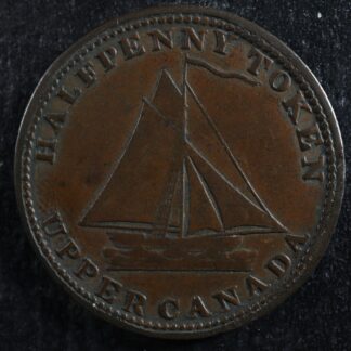 UC-9A6 Halfpenny token 1820 Upper Canada Ontario ship Breton 727