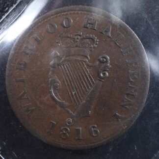 WE-10A1-ICCS-MS-60-Halfpenny-1816-token-Wellington-Waterloo-Canada-Breton-981-277114562475-2