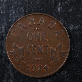 1 cent 1924 Canada one small penny King George V c ¢ F-12