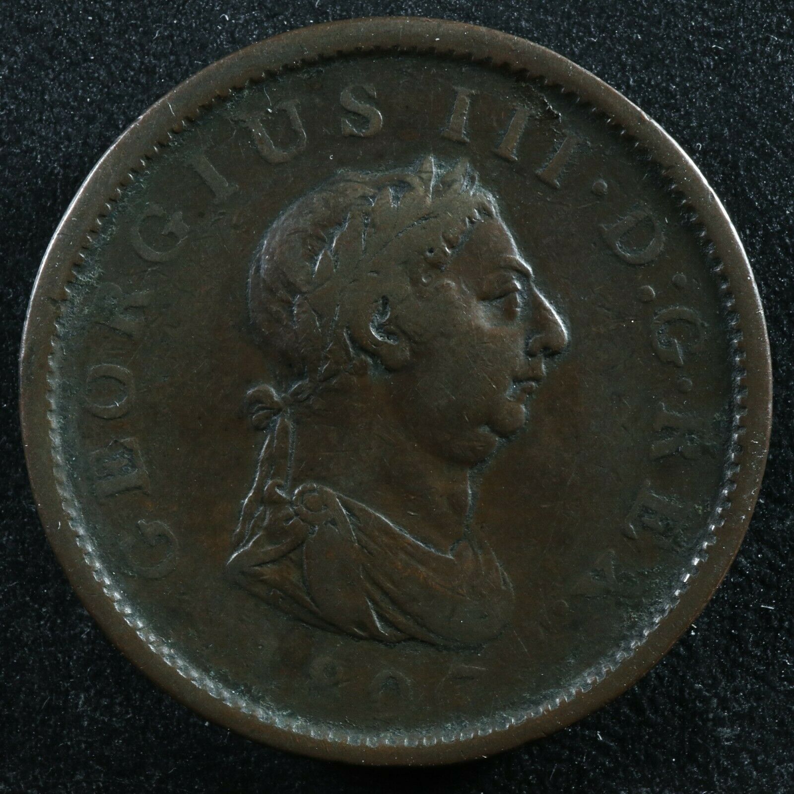 1 penny 1807 Great Britain KM#667 copper one GB Grande-Bretagne ...