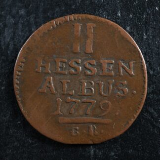 2 albus 1779 BR Hessen-Kassel German States KM#511 Copper Hesse-Cassel