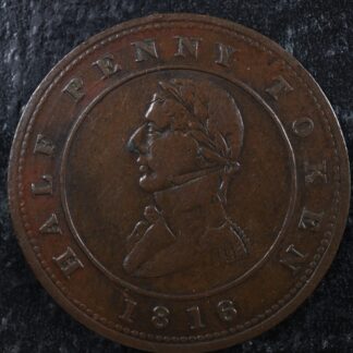 LC-12 Halfpenny token 1816 Montreal Quebec Lower Bas Canada Ship Breton 531