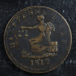 LC-48-12 Halfpenny token 1812 Lower Bas Canada Quebec Tiffin Breton 960