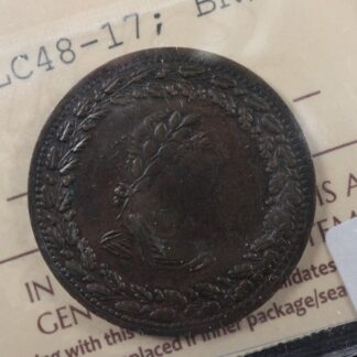 LC-48-17 ICCS EF-45 Halfpenny token 1812 Lower Bas Canada Tiffin Breton 960
