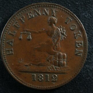 LC-48A1 Halfpenny token 1812 Lower Bas Canada Quebec Tiffin Breton 960