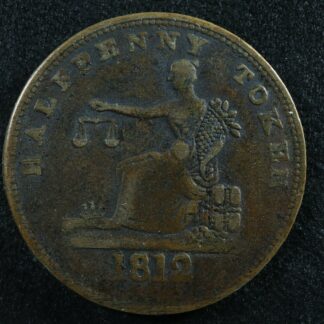 LC-48B1 TF-18 Halfpenny token 1812 Lower Bas Canada Quebec Tiffin Breton 960