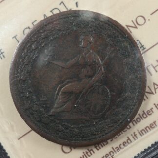 LC-54D1 ICCS VF-30 Halfpenny token 1815 Lower Bas Canada Quebec Breton 994