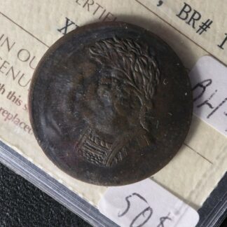 LC-60-7 ICCS AU-40 1820 token Lower Bas Canada Quebec Bust and Harp Breton 1012