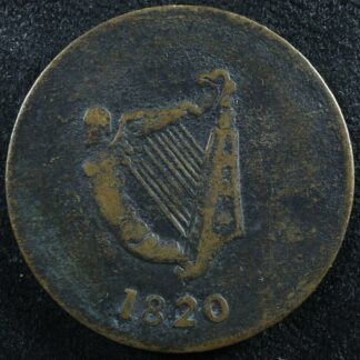 LC-60-9 1820 token Lower Bas Canada Quebec Bust and Harp Breton 1012