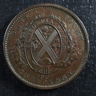 LC-9A1 One Penny token Deux sous 1837 Bas Lower Canada City Bank Breton 521