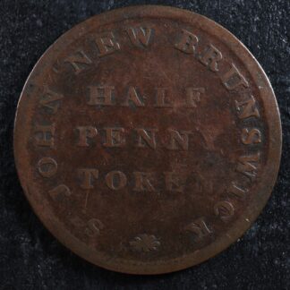 NB-4 Halfpenny token St. John Nouveau New Brunswick Canada Ship Breton 913