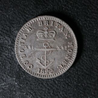 NC-1D4 One Sixteeth Dollar 1822 1/16 XVI Silver Anchor money Canada Breton 860