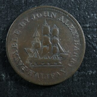 NS-14A5-Halfpenny-Token-1815-Nova-Scotia-Canada-Halifax-ship-Breton-891-275241463046-2