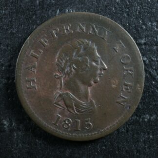 NS-14A5 Halfpenny Token 1815 Nova Scotia Canada Halifax ship Breton 891
