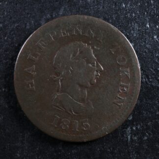 NS-14A5 Halfpenny Token 1815 Nova Scotia Canada Halifax ship Breton 891