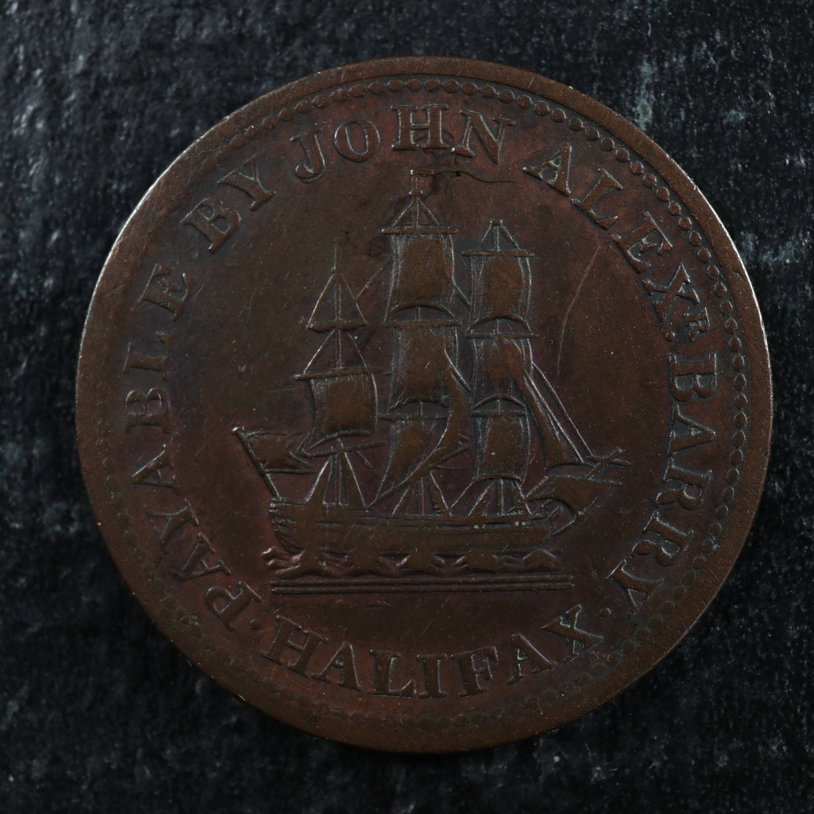 NS-14A5-Halfpenny-Token-1815-Nova-Scotia-Canada-Halifax-ship-Breton-891-277714265826-2