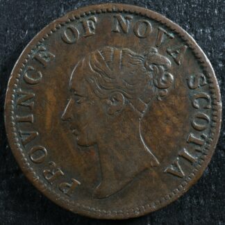 NS-1E2 Halfpenny token 1840 Medium 0 Nova Scotia Canada Thistle Breton 874