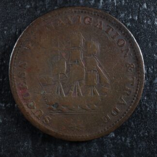 NS-23A3 Halfpenny token 1815 Nova Scotia Canada ship Breton 888