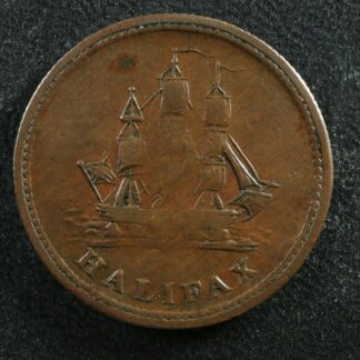 NS-27A1 Halfpenny token 1815 Canada Nova Scotia Halifax ship Breton 889