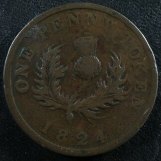 NS-2A2 One Penny token 1824 Canada Nova Scotia Thistle Breton 868