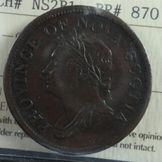 NS-2B1 ICCS VF-30 One penny token 1832 Canada Nova Scotia Thistle Breton 870