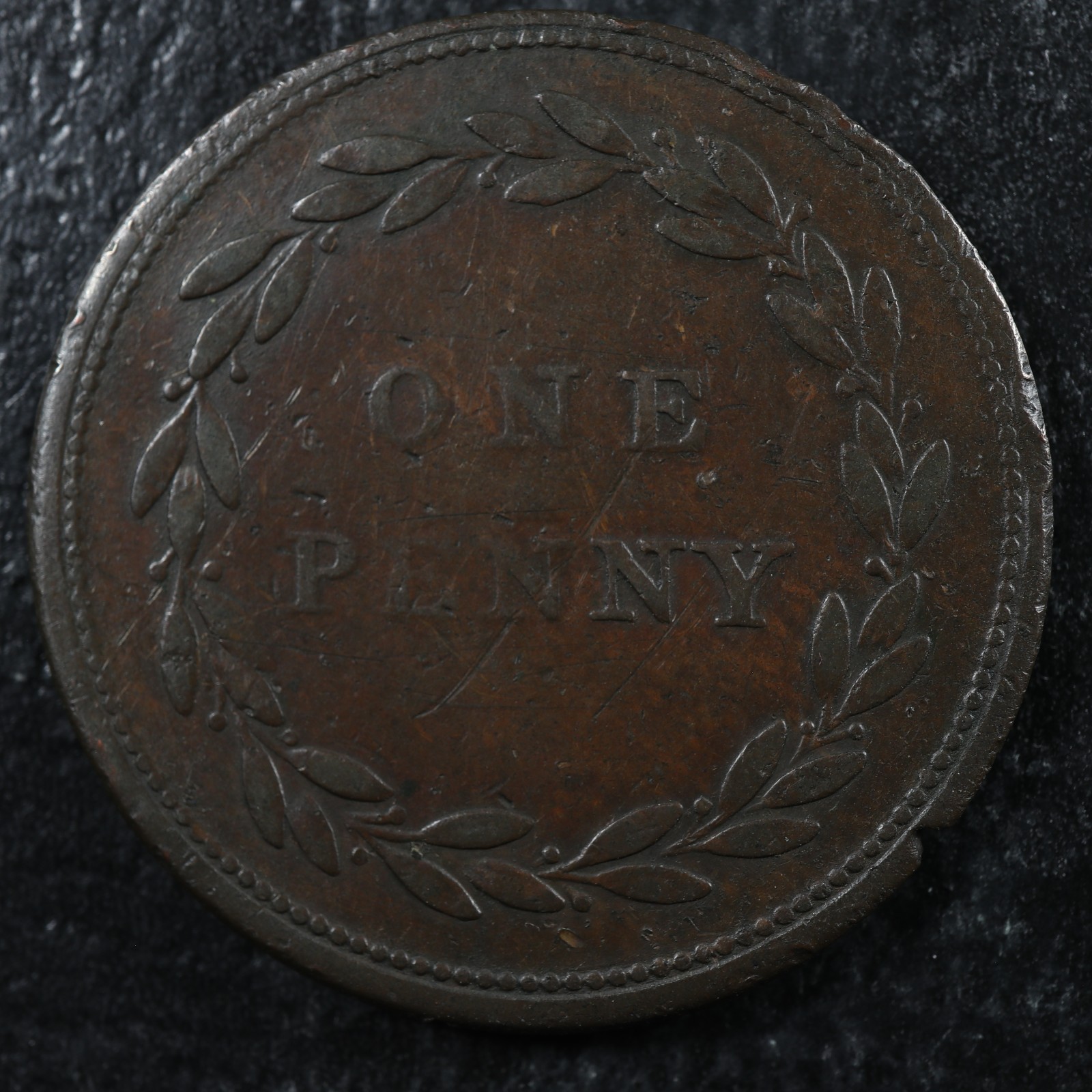 One-penny-ND-token-copper-ship-Canadian-Borderline-Bowman-16-Withers-1618-278013168376-2