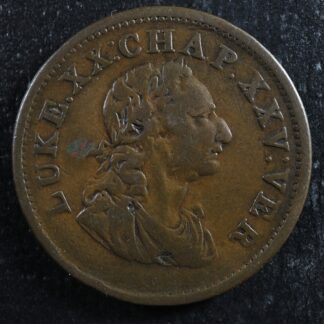 One penny token 1822 Hibernia Britannia Luke XX: Chap. XXV: Ver Withers 1917