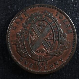 PC-2B One penny token 1842 Province of Canada Bank of Montreal Breton 526
