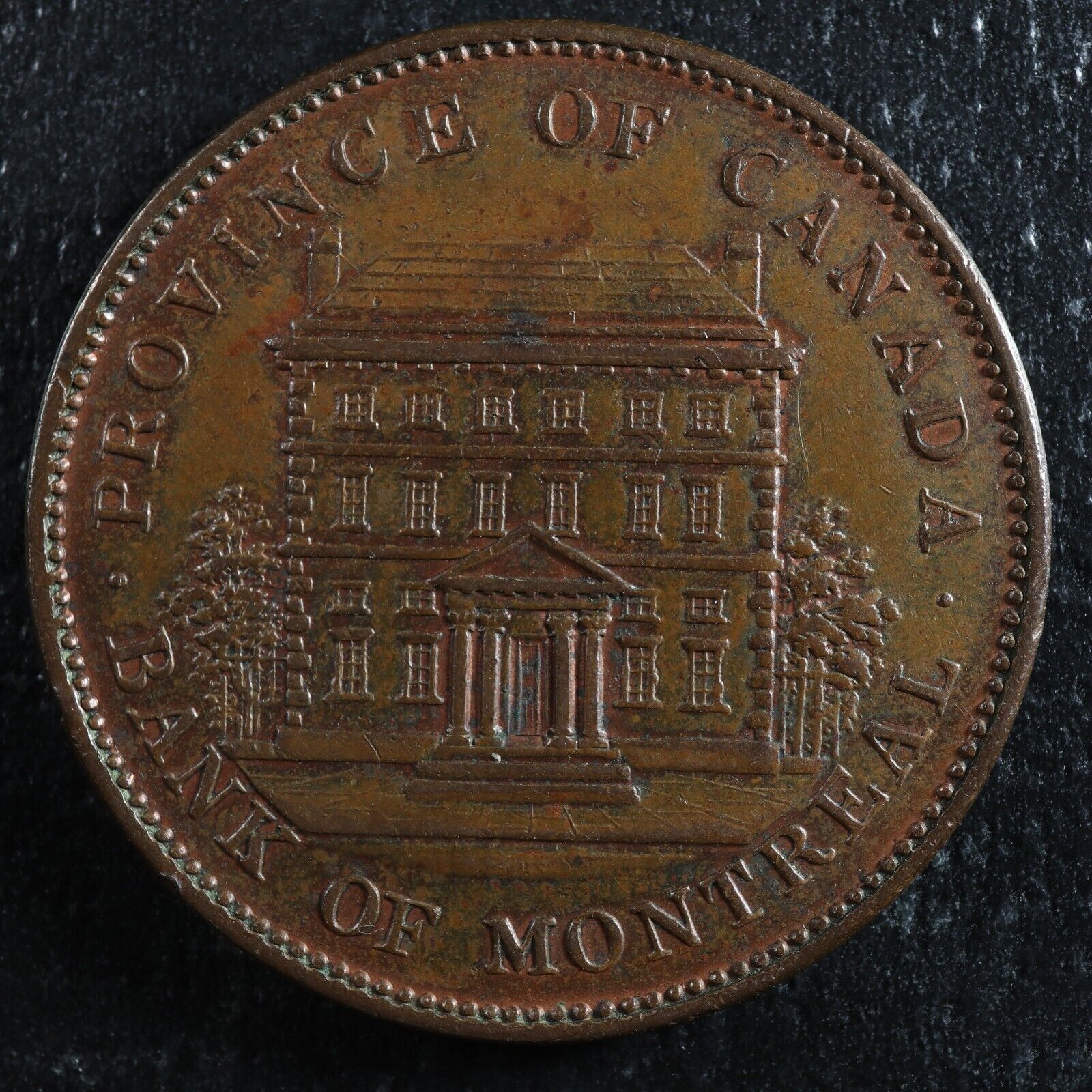 PC-2B One penny token 1842 Province of Canada Bank of Montreal Breton ...