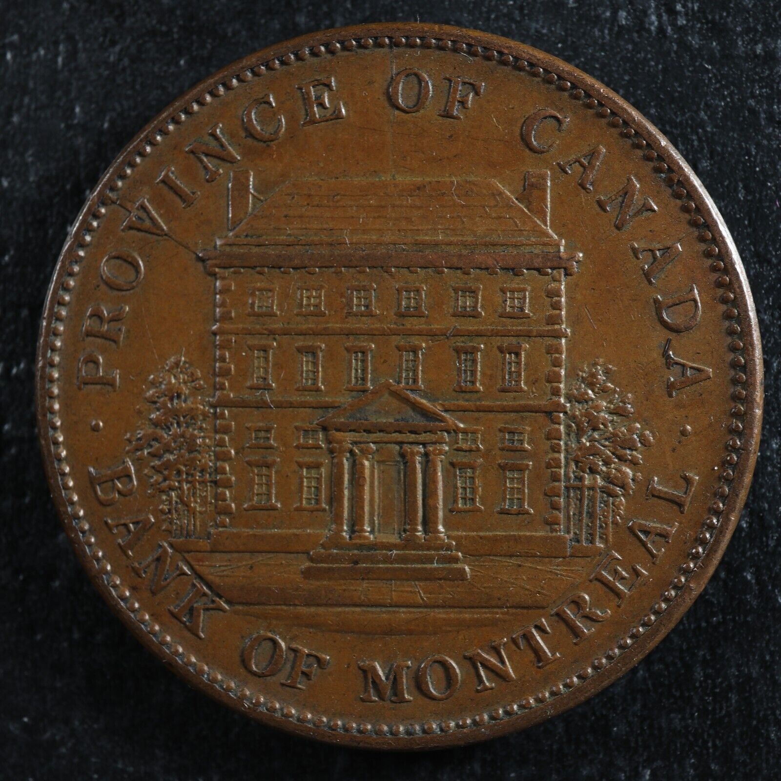 PC-2B One penny token 1842 Province of Canada Bank of Montreal Co 87 ...