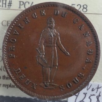 PC-4-ICCS-MS-60-One-Penny-token-1852-Province-of-Canada-Quebec-Bank-Breton-528-276462360446-2