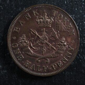 PC-5B2 Halfpenny 1852 token Province of Upper Canada Bank Breton 720