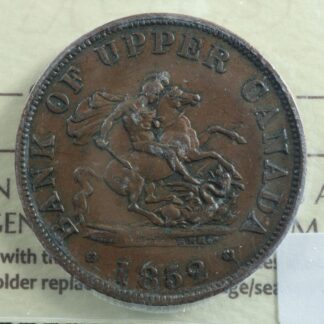 PC-5B2 ICCS VF-30 Halfpenny 1852 token Province of Upper Canada Bank Breton 720