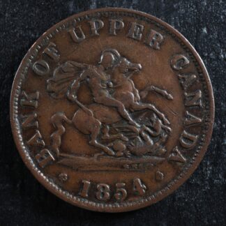 PC-5C2 Halfpenny 1854 token Crosslet 4 Bank of Upper Canada Breton 720